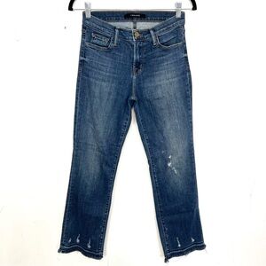 J Brand Dark Blue Cropped Ankle Jeans